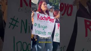 Protesta en el Ayuntamiento de Culiacán den la Avenida Álvaro Obregón, Sinaloa, México.