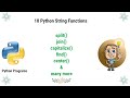 Python Programming - String Functions split(), join(), center(), capitalize(), Index(), lower() etc.