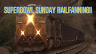 Superbowl Sunday Railfanning At Garrett Park MD!