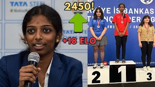 Vaishali back to 2450+ after a scintillating performance at Turkish League 2023