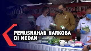 Satnarkoba Polrestabes Medan Musnahkan Barang Bukti Sabu, Ganja, dan Pil Ekstasi