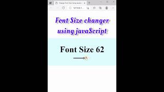Javascript font size increase/decrease || How to change font size using javascript #yotubeshorts