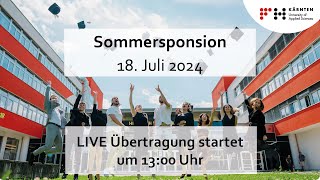 FH Kärnten Sommersponsion 2024, CUAS graduation ceremony 2024, 13:00 (CEST)