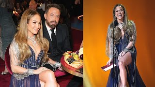 Jennifer Lopez with Ben Affleck in a Gucci dress at the Grammy Awards in LA!