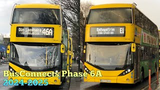 Bus Routes before and after BusConnects Phase 6A changes | 2024-2025