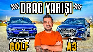 Volkswagen Golf vs Audi A3 Drag Yarışı!  | Kim Daha Hızlı?