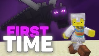 Beating Minecraft For The FIRST TIME