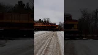 Here’s CPKC 112 rolling through Spence Yard with a KCS unit leading the way