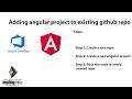 Azure Devops with angular Part 1 - Adding angular project to existing github repo vscode