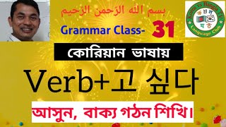 Korean Language,#Grammar#고_싶다. কোরিয়ান ভাষার, গ্রামার ক্লাস- 31