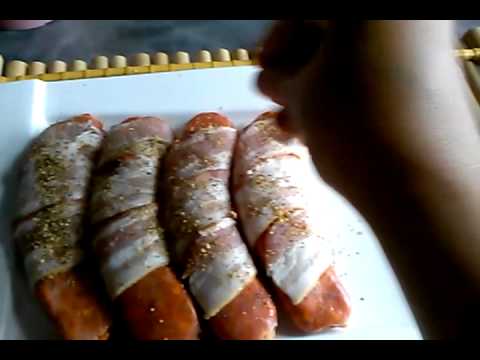 Bacon wrapped Chorizo Sausages Bacon wrapped Chorizo Sausages