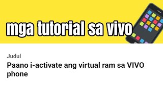 Paano i-activate ang virtual ram sa VIVO phone