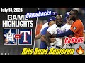 Houston Astros vs Texas Rangers [GAME HIGHLIGHTS] 07/13/2024 | Yani delivers! #Relentless 🔥