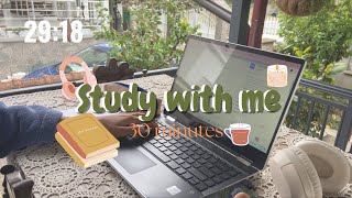 30 minutes Study with me | With rain, asmr sound effects | No voice