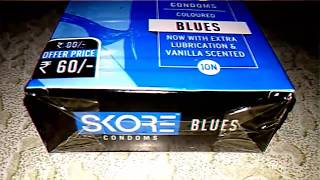 New skore blues vanilla sented condom unboxing