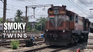 ERS WDM3A ALCo Twins with 16311 Sri Ganganagar Kochuveli Express | Arrival \u0026 Departure