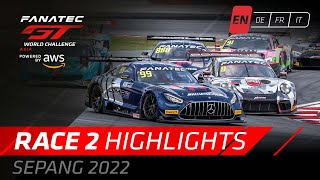 레이스 하이라이트 | 세팡 2022 | 레이스 2 | Fanatec GT World Challenge Asia Powered by AWS