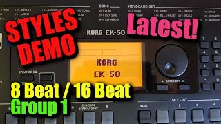 Korg EK-50 Styles Demo | 8 Beat & 16 Beat Group 1