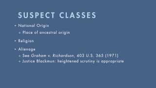 Constitutional Law tutorial: Suspect Classes | quimbee.com