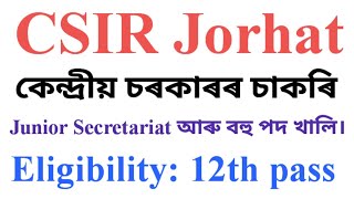 CSIR, JORHAT Various job openings