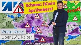 RABIATER WETTERSTURZ: Über 15 °C kälter!  Schnee, Graupel und Frost! Blutregen durch Saharastaub!