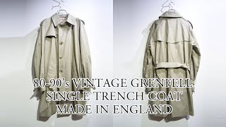 80 - 90's ヴィンテージ グレンフェル シングル トレンチコート  Vintage GRENFELL Single Trench Coat Khaki 千葉 セレクトショップ 温故知新