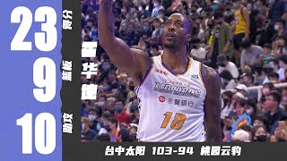 球市继续火爆！霍华德23分9篮板10助攻，第二战输球 | 台中太阳103-94桃园云豹 | T1联赛