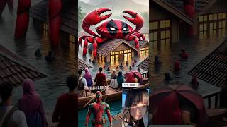 💥 Superheroes Avengers Giant Crab on Rooftop 😱 Marvel ✅ #shorts #avengers #marvel #superlulu