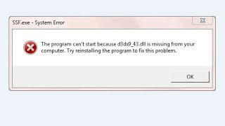How to Fix "d3dx9_43.dll is missing" error