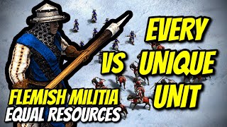 FLEMISH MILITIA vs EVERY UNIQUE UNIT (Equal Resources) | AoE II: Definitive Edition