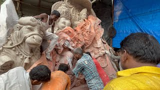 Ganesh idol making || ganpati idol making process || Big ganesh DIY removing