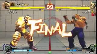 Hagejin(Zangief) vs SUPERSANTAROUMAN(Sagat) / USF4 Arcade Match