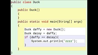 Java Objects 8: Checking if two objects are == (in an if-statement)