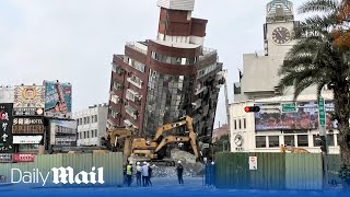 LIVE: View of destroyed buildings in Hualien as rescue and relief efforts underway in Taiwan