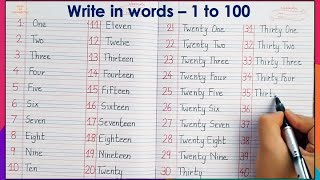 Write number names 1 to 100 in words || one to hundred spelling in English ||write spelling 1 to 100