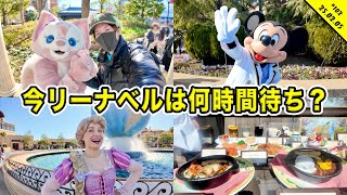 【Vlog】２月のリーナベルの待ち時間は？時短営業日のディズニーシーを満喫！混雑状況や食リポなど