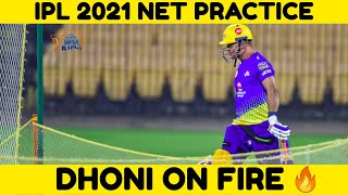Dhoni sixes in net practice for IPL 2021 |  Helicopter shot  |  CSK net practice