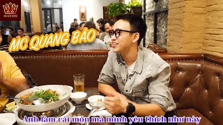 MC QUANG BẢO ăn say mê và khen món chả cá quá 