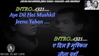 Aye Dil Hai Mushkil Jeena Yahan Karaoke With Scrolling Lyrics Eng. & हिंदी