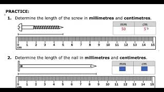 METRIC LENGTHS - Measuring with Millimetres and Centimetres