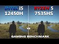 RYZEN 5 7535HS vs INTEL i5 12450H Gaming Benchmark Test in 2024 | Tested in 10 Games | RTX 2050 |