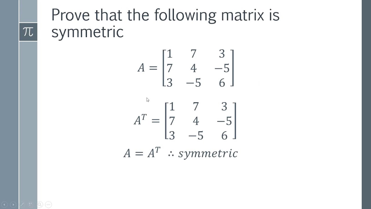 Symmetric Matrix Transpose Properties - Deb Moran's Multiplying Matrices