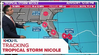 Tropical Update: Tropical Storm Nicole on the verge of becoming a hurricane