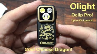 Olight Oclip Pro EDC Flashlight Kit Review! (Golden Dragon, 500 Lumens, XMAX LEDs, Magnetic Clip!)