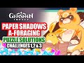 How To Play Paper Shadows A-Foraging Event Guide Day 1 | Puzzle Solution Challenge 1, 2, 3 | Genshin