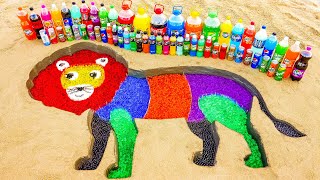 How to make Rainbow Lion with Orbeez, Coca Cola, Mtn Dew, Mirinda, Fanta vs Mentos & Popular Sodas