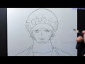 drawing tutorial how to draw trafalgar law in one piece easy anime drawing