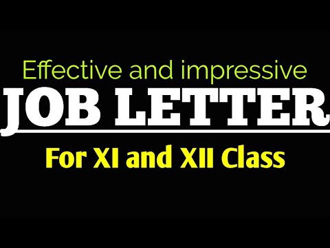 Job letter for 11th and 12th class Job letter for 11th and 12th class