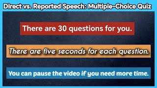 Direct vs. Reported Speech: Multiple-Choice Quiz