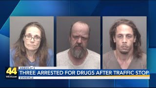 Evansville traffic stop ends with 3 drug arrests